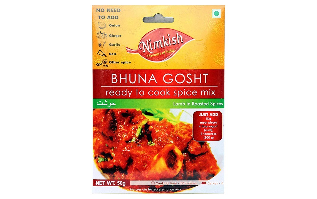 Nimkish Bhuna Gosht Masala (Lamb in Roasted Spices)   Box  50 grams